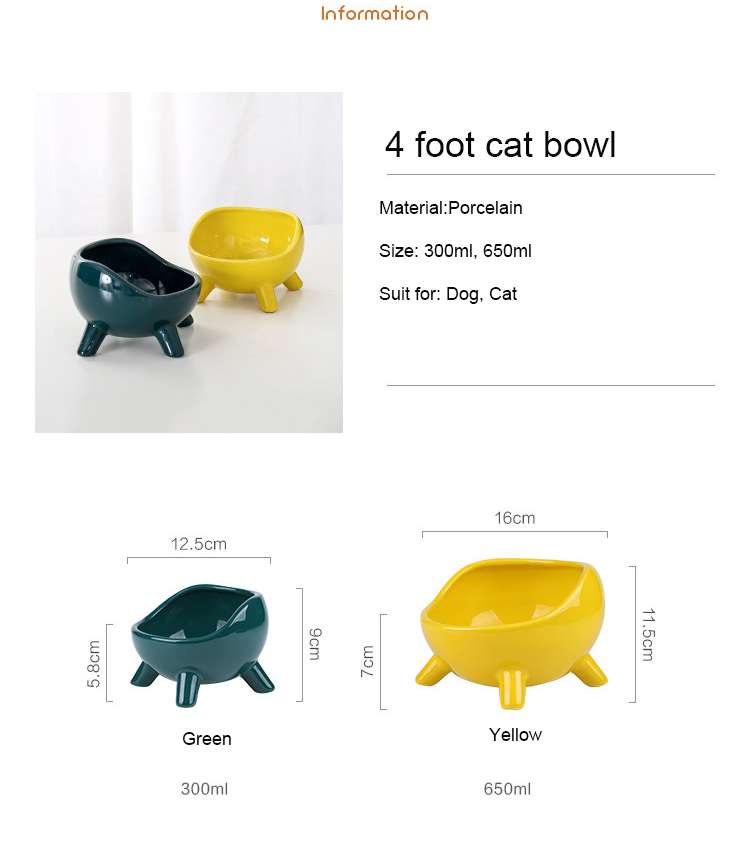 Ceramic quadruped pet bowl XSFB-0047