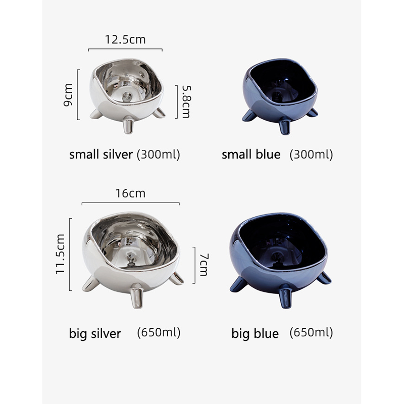 Mirror Ceramic Pet Bowl XSFB-0076