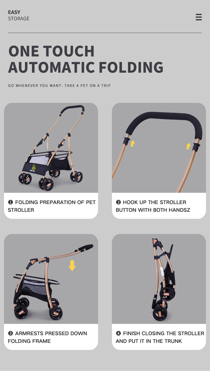 Large Luxury Four-Wheeled Pet Stroller XSPC-0070