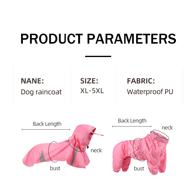 Wrapped Colourful Pet Raincoat XSCP-0020