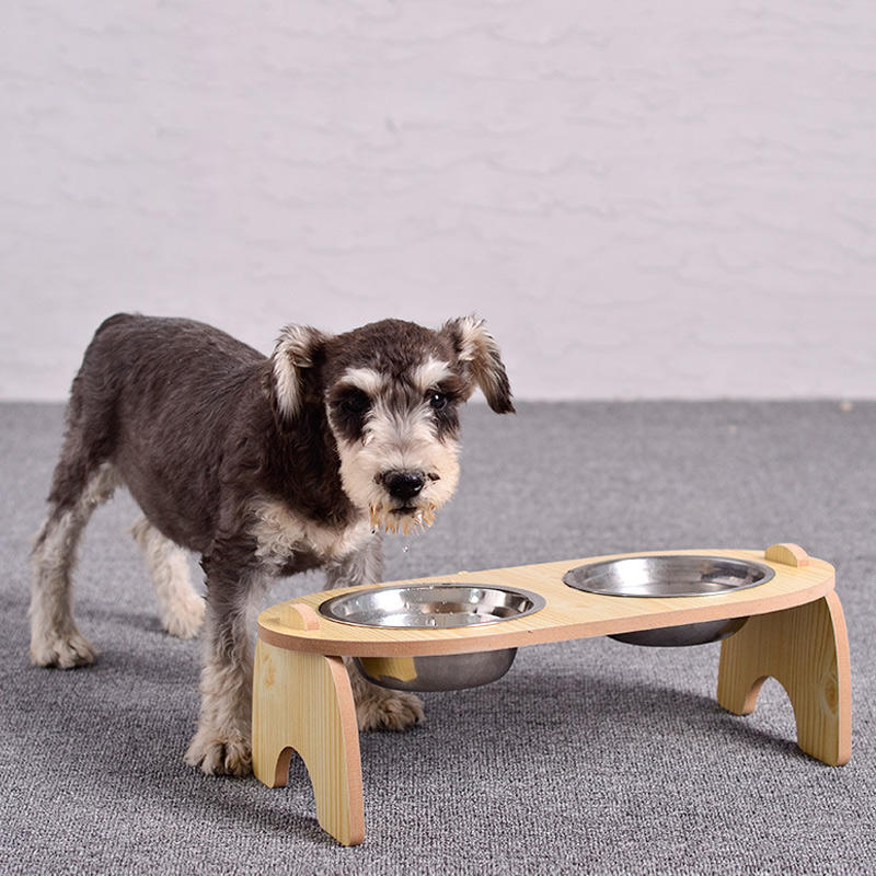 Wood Frame Circle Pet Bowl XSFB-0100