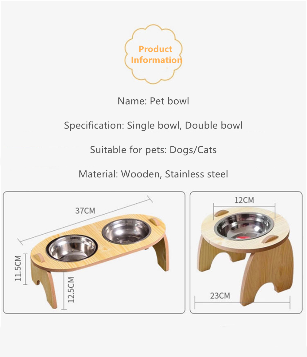 Wood Frame Circle Pet Bowl XSFB-0100