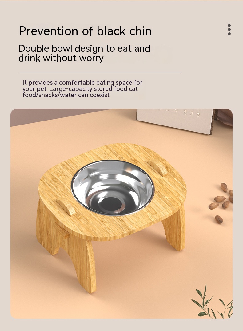 Wood Frame Circle Pet Bowl XSFB-0100