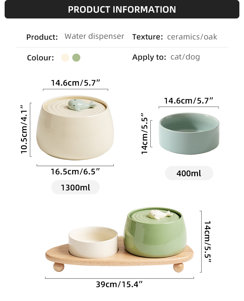 Cute Ceramic Pet Water Dispenser XSWD-0014