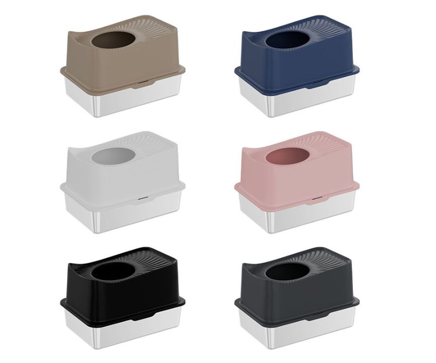 Boîte à litière pour chats en acier inoxydable XSLB-0001
