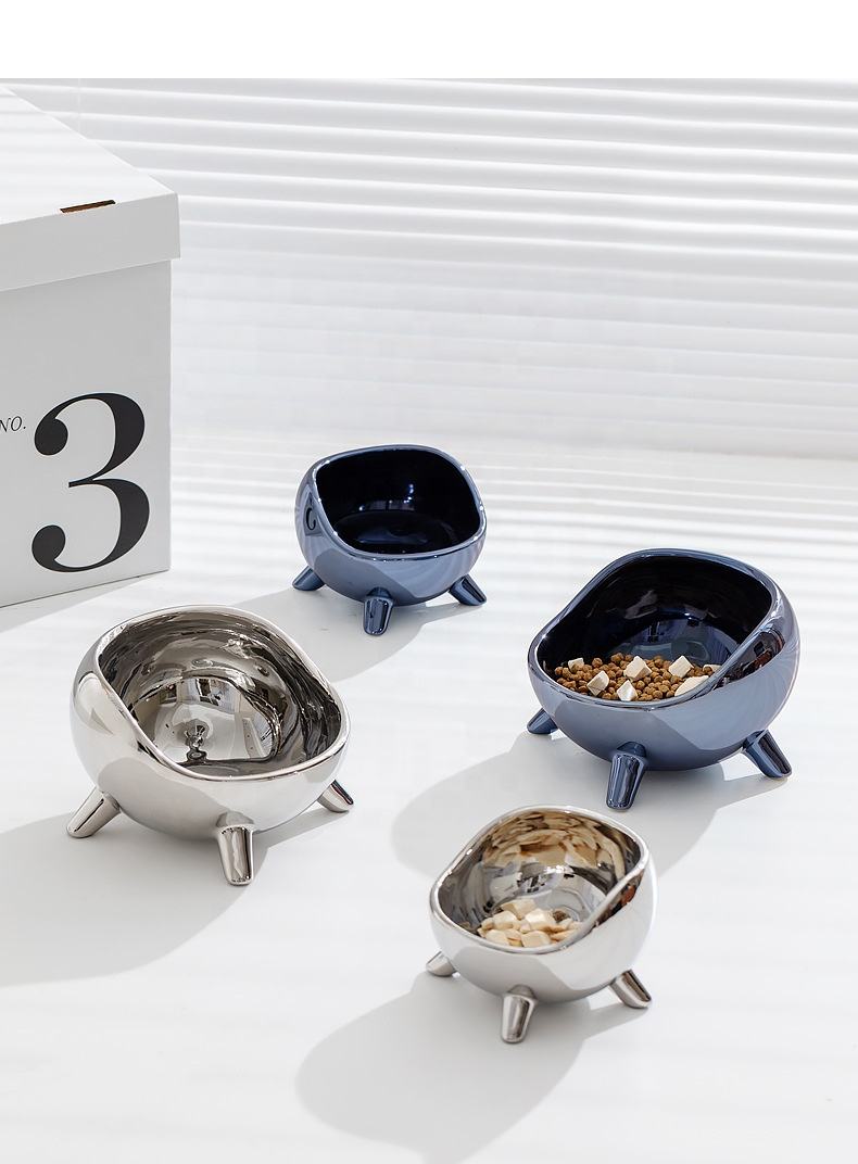 Mirror Ceramic Pet Bowl XSFB-0076