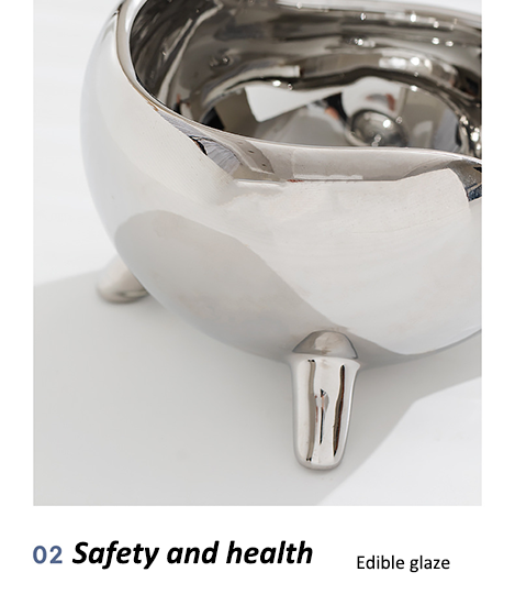 Mirror Ceramic Pet Bowl XSFB-0076