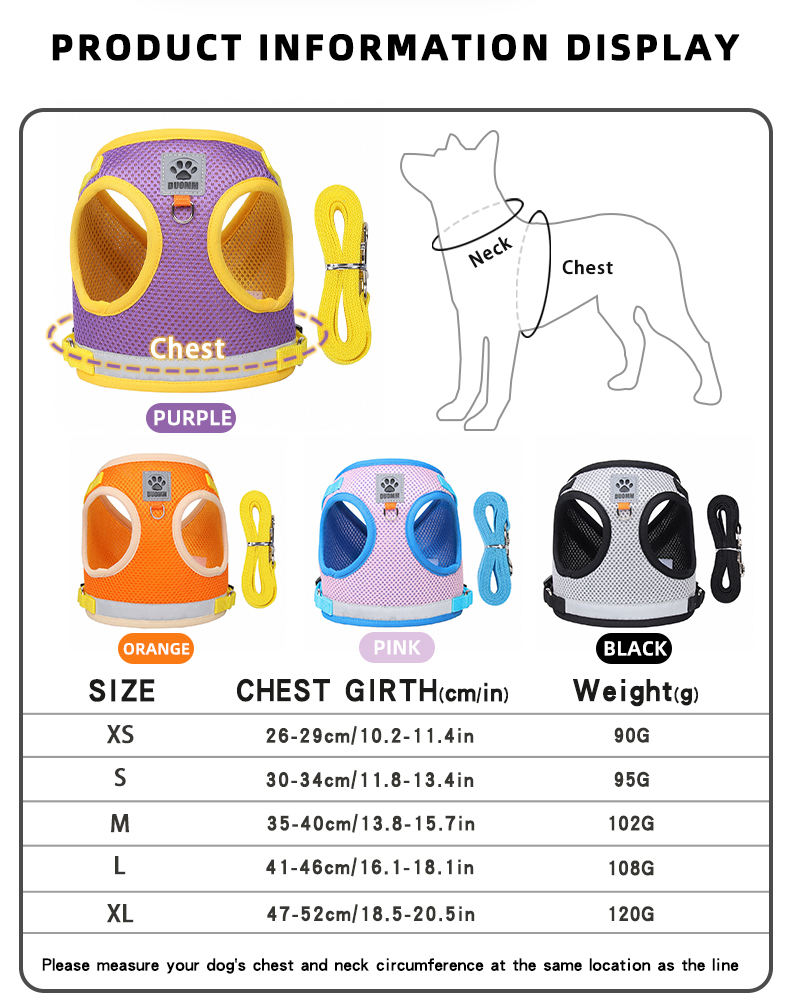 Double Coat Pet Harness XSPH-0026