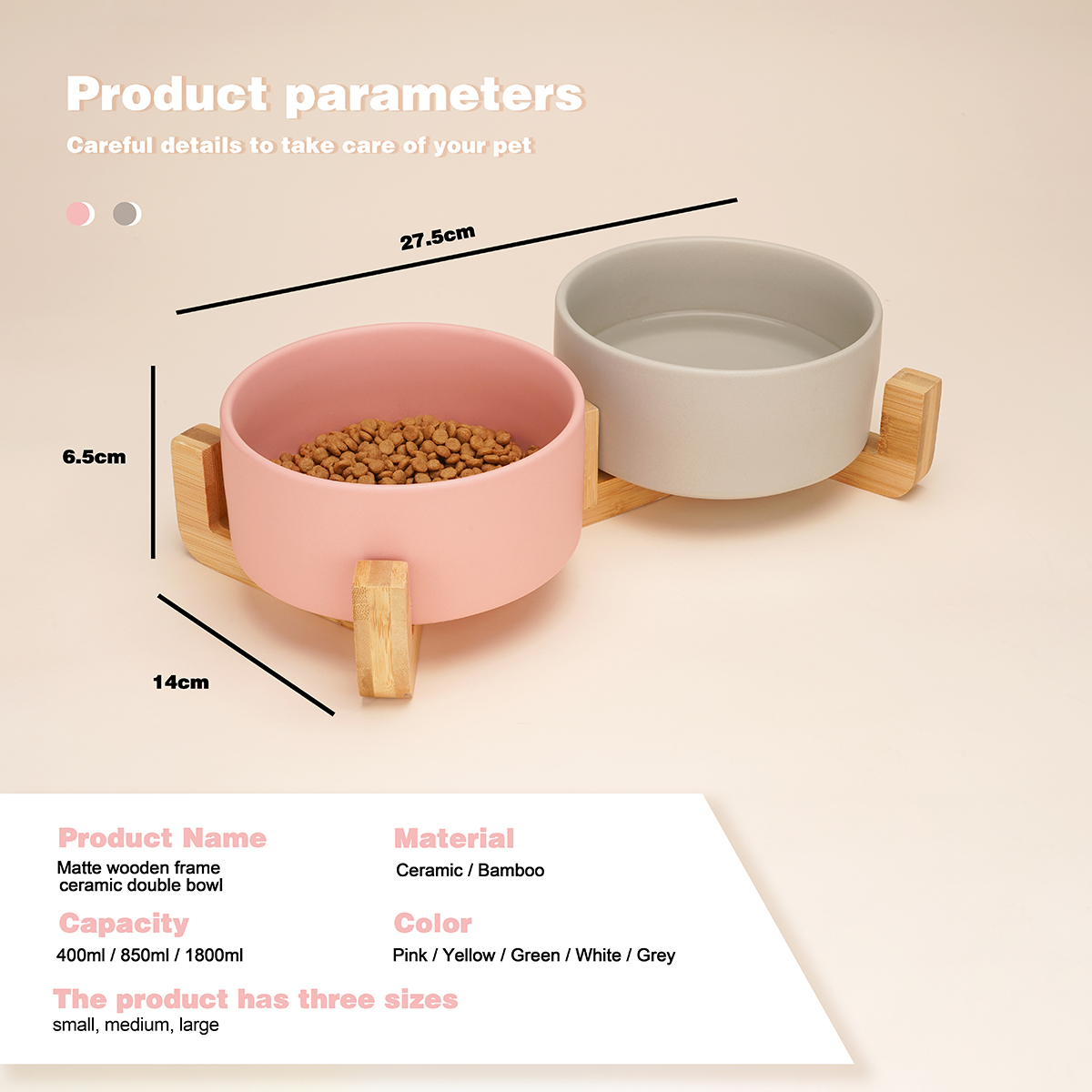 Classic Ceramic Pet Bowl XSFB-0015