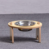 Wood Frame Circle Pet Bowl XSFB-0100