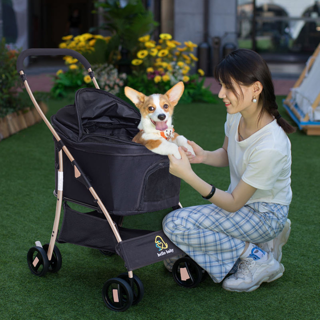 Large luxury four-wheeled pet stroller XSPC-0070