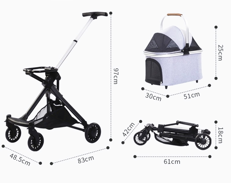 High Framed Pet Stroller XSPC-0084