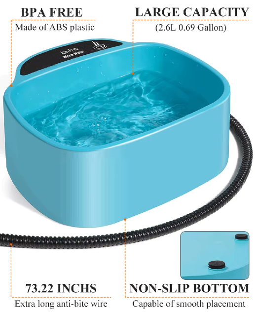Plastic Heated Pet Water Bowl XSHP-0014