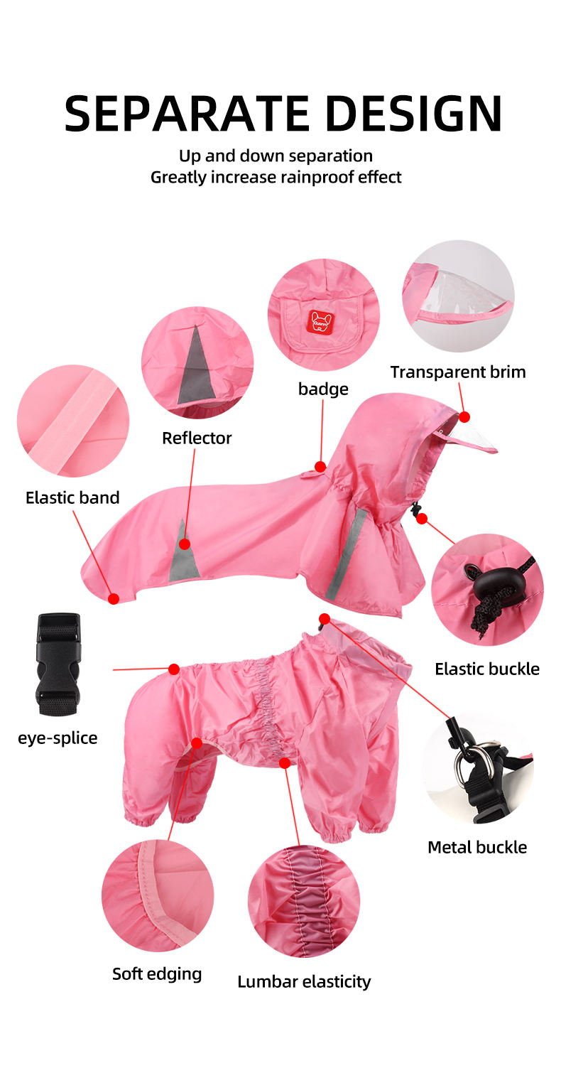 Wrapped Colourful Pet Raincoat XSCP-0020