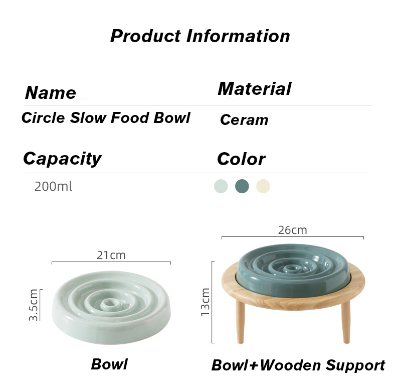 Ceramic Slow Food Pet Bowl XSFB-0068