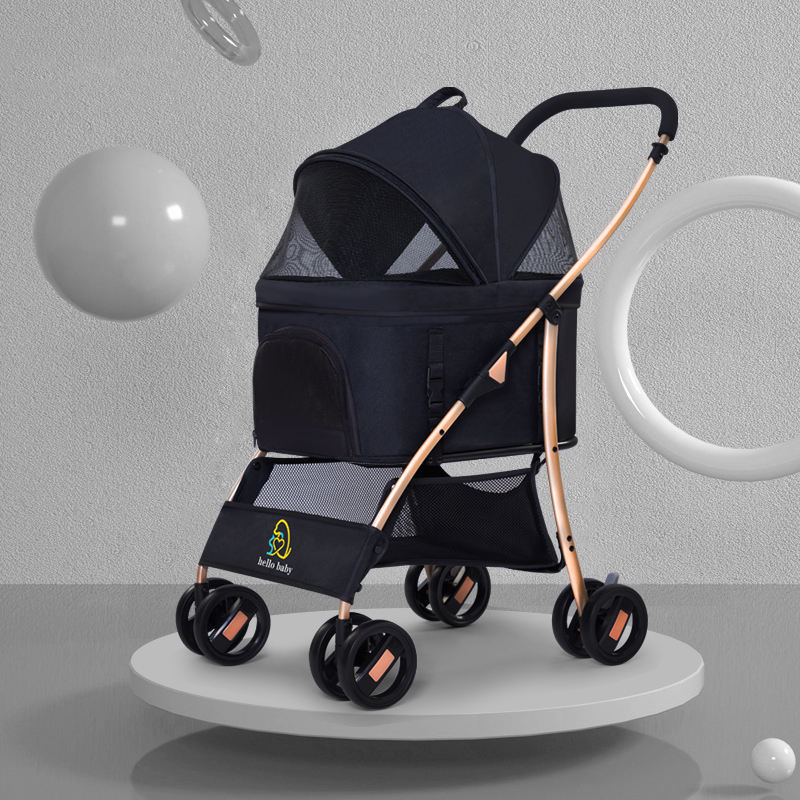 Large luxury four-wheeled pet stroller XSPC-0070
