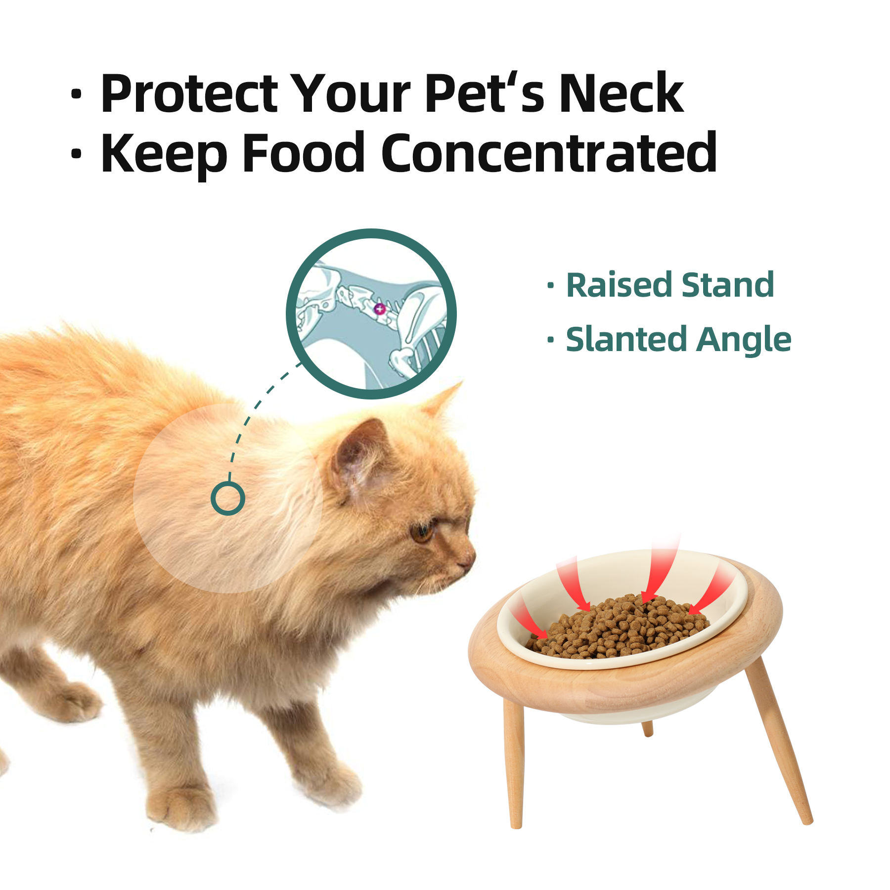 Wood Frame Pet Bowl XSFB-0094