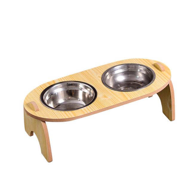 Wood Frame Circle Pet Bowl XSFB-0100