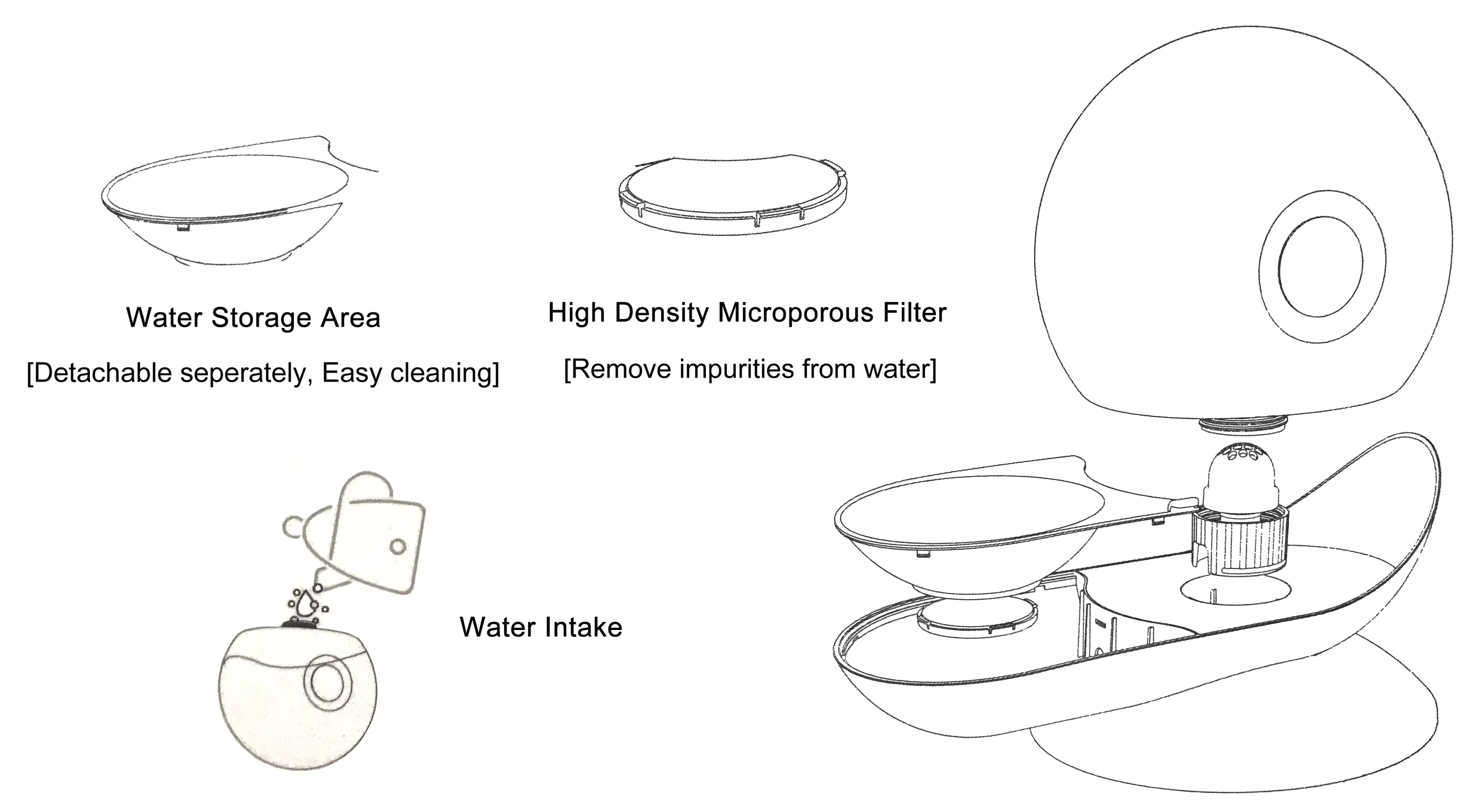 Snail-shaped Pet Water Feeder XSWB-0003