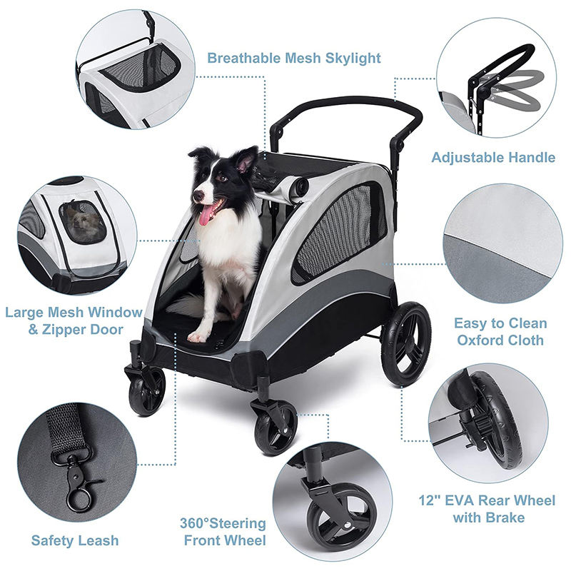 Sedate Four-wheeled Pet Trolley XSPC-0089